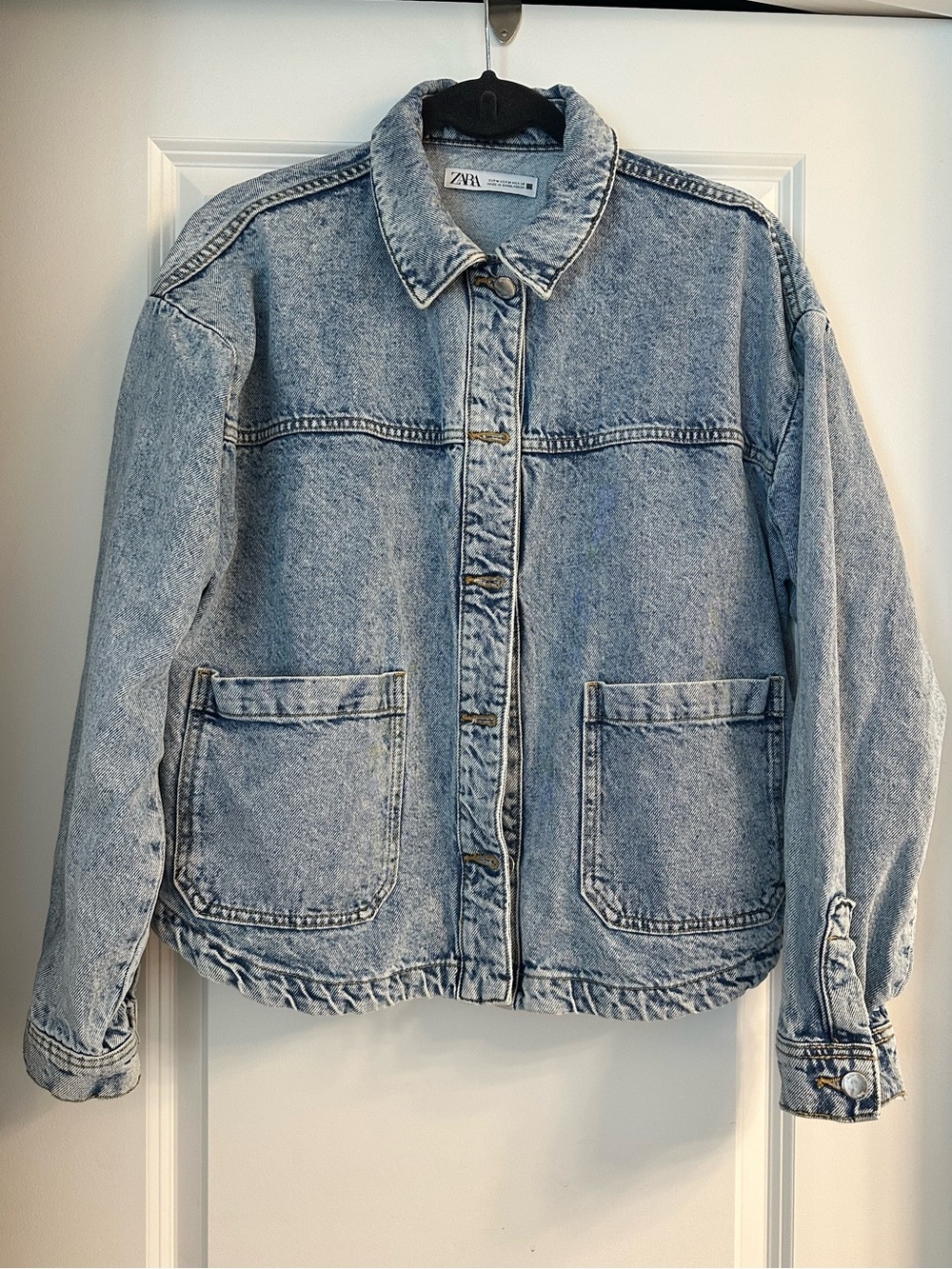 Zara Light Blue Washed Denim Jacket